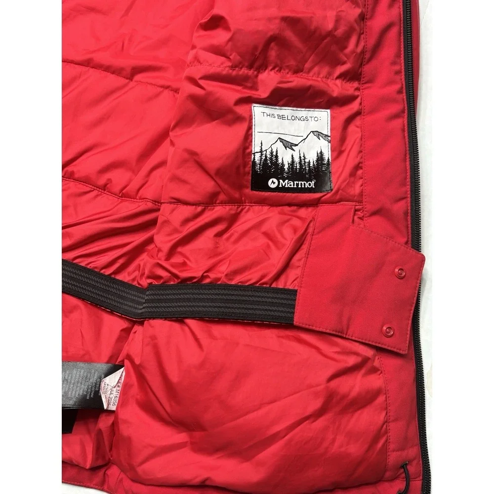 Marmot Snowline Insulated Jacket Kids XL Red Hooded Waterproof Coat M16356 Youth